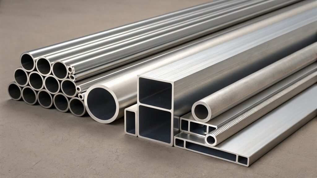 alt with keywords: comparison of different aluminum alloy tubings, with 7075 highlighted for strength